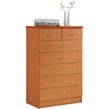 Hodedah 7 Drawer Chest with Locks on 2 Top Drawers in Cherry Wood
