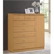 Hodedah 7 Drawer Chest with Locks on 2 Drawers and 1 Door in Beech Wood