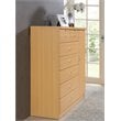 Hodedah 7 Drawer Chest with Locks on 2 Drawers and 1 Door in Beech Wood