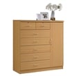 Hodedah 7 Drawer Chest with Locks on 2 Drawers and 1 Door in Beech Wood