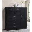 Hodedah 7 Drawer Chest with Locks on 2 Drawers and 1 Door in Black Wood