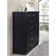 Hodedah 7 Drawer Chest with Locks on 2 Drawers and 1 Door in Black Wood