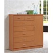 Hodedah 7 Drawer Chest with Locks on 2 Drawers and 1 Door in Cherry Wood