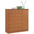 Hodedah 7 Drawer Chest with Locks on 2 Drawers and 1 Door in Cherry Wood
