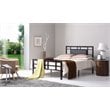Hodedah Complete Metal Twin-Size Bed with Headboard-Footboard in Black Finish