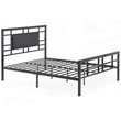Hodedah Complete Metal Twin-Size Bed with Headboard-Footboard in Black Finish