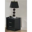 Hodedah Two Drawer Contemporary Wooden Nightstand in Black Finish