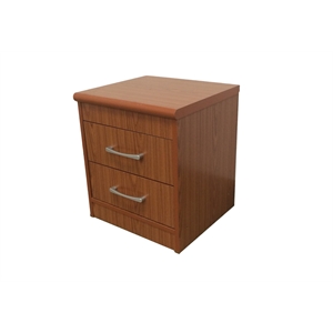 Hodedah Two Drawer Contemporary Wooden Nightstand in Cherry Finish
