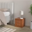Hodedah Two Drawer Contemporary Wooden Nightstand in Cherry Finish