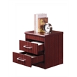 Hodedah Two Drawer Contemporary Wooden Nightstand in Mahogany Finish