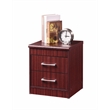 Hodedah Two Drawer Contemporary Wooden Nightstand in Mahogany Finish