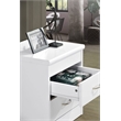 Hodedah Two Drawer Contemporary Wooden Nightstand in White Finish