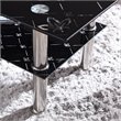 Hodedah Tempered Glass Coffee Table in Black Finish with Stainless Steel Legs