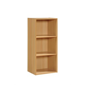hodedah multi-purpose wooden bookcase in beech