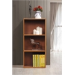Hodedah Three Shelf Versatil Wooden Bookcase in Cherry Finish