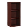 Hodedah Three Shelf Versatil Wooden Bookcase in Mahogany Finish