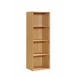 Hodedah Four Shelf Multi-Purpose Wooden Bookcase in Beige Finish