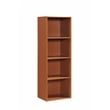Hodedah Four Shelf Multi-Purpose Wooden Bookcase in Cherry Finish