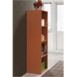 Hodedah Four Shelf Multi-Purpose Wooden Bookcase in Cherry Finish