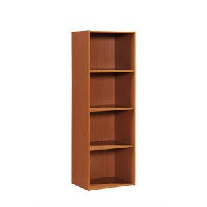 hodedah multi-purpose wooden bookcase in cherry