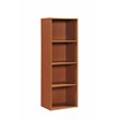 Hodedah Four Shelf Multi-Purpose Wooden Bookcase in Cherry Finish
