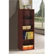 Hodedah Four Shelf Multi-Purpose Wooden Bookcase in Mahogany Finish