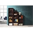 Hodedah Four Shelf Multi-Purpose Wooden Bookcase in Mahogany Finish