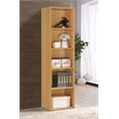 Hodedah Five Shelf Multi-Purpose Wooden Bookcase in Beige Finish