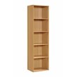Hodedah Five Shelf Multi-Purpose Wooden Bookcase in Beige Finish