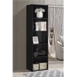 Hodedah Five Shelf Multi-Purpose Wooden Bookcase in Black Finish