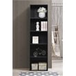 Hodedah Five Shelf Multi-Purpose Wooden Bookcase in Black Finish