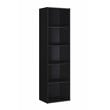 Hodedah Five Shelf Multi-Purpose Wooden Bookcase in Black Finish