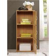 Hodedah 3 Shelf 3 Door Multi-Purpose Wooden Bookcase in Beige Finish