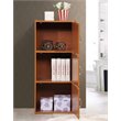 Hodedah 3 Shelf 3 Door Multi-Purpose Wooden Bookcase in Cherry Finish