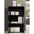 Hodedah 3 Shelf 6 Door Multi-Purpose Wooden Bookcase in Black Finish