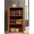 Hodedah 3 Shelf 6 Door Multi-Purpose Wooden Bookcase in Cherry Finish
