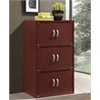 Hodedah 3 Shelf 6 Door Multi-Purpose Wooden Bookcase in Mahogany Finish