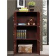 Hodedah 3 Shelf 6 Door Multi-Purpose Wooden Bookcase in Mahogany Finish