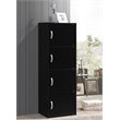 Hodedah 4 Shelf 4 Door Multi-Purpose Wooden Bookcase in Black Finish