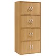 Hodedah 4 Shelf 8 Door Versatil Wooden Bookcase Cabinet in Beige Finish