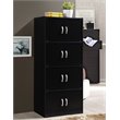 Hodedah 4 Shelf 8 Door Versatil Wooden Bookcase Cabinet in Black Finish