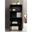Hodedah 4 Shelf 8 Door Versatil Wooden Bookcase Cabinet in Black Finish
