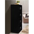 Hodedah 4 Shelf 8 Door Versatil Wooden Bookcase Cabinet in Black Finish
