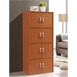 Hodedah 4 Shelf 8 Door Versatil Wooden Bookcase Cabinet in Cherry Finish