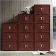 Hodedah 4 Shelf 8 Door Versatil Wooden Bookcase Cabinet in Mahogany Finish
