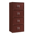 Hodedah 4 Shelf 8 Door Versatil Wooden Bookcase Cabinet in Mahogany Finish