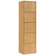 Hodedah 5 Shelf 5 Door Multi-Purpose Wooden Bookcase in Beige Finish