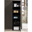 Hodedah 5 Shelf 5 Door Multi-Purpose Wooden Bookcase in Black Finish