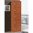 Hodedah 5 Shelf 5 Door Multi-Purpose Wooden Bookcase in Cherry Finish
