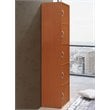 Hodedah 5 Shelf 5 Door Multi-Purpose Wooden Bookcase in Cherry Finish